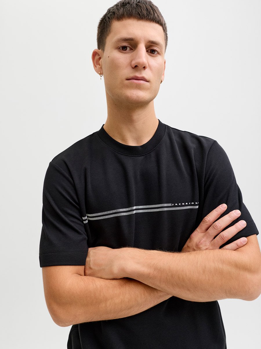 Black JCOFUSION Graphic Print Short Sleeves T-Shirt