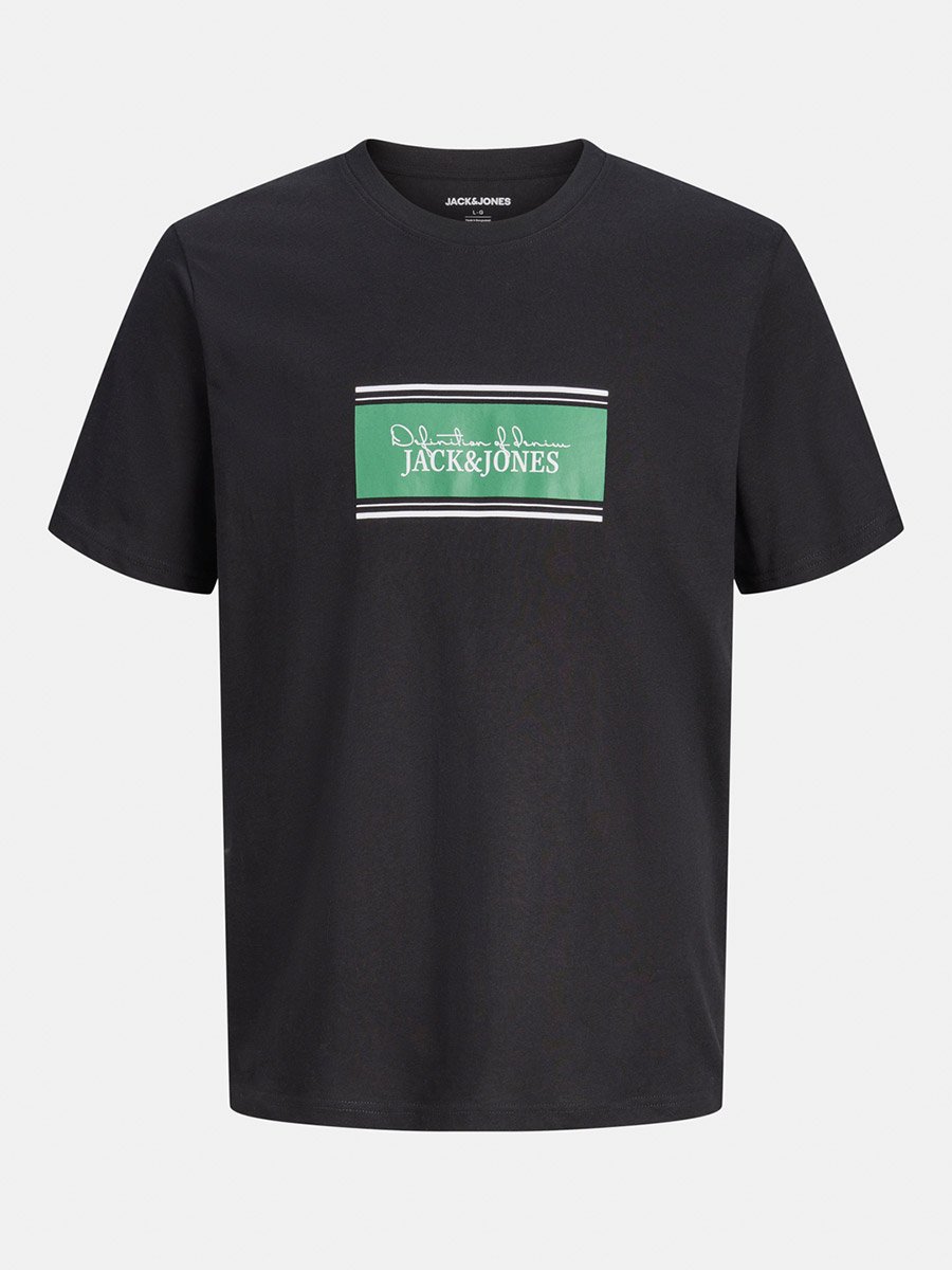 Black Graphic Print Crew Neck T-Shirt