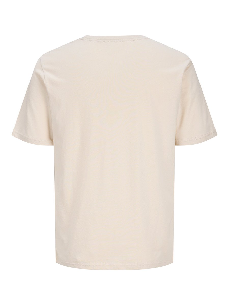Beige Graphic Print Crew Neck T-Shirt