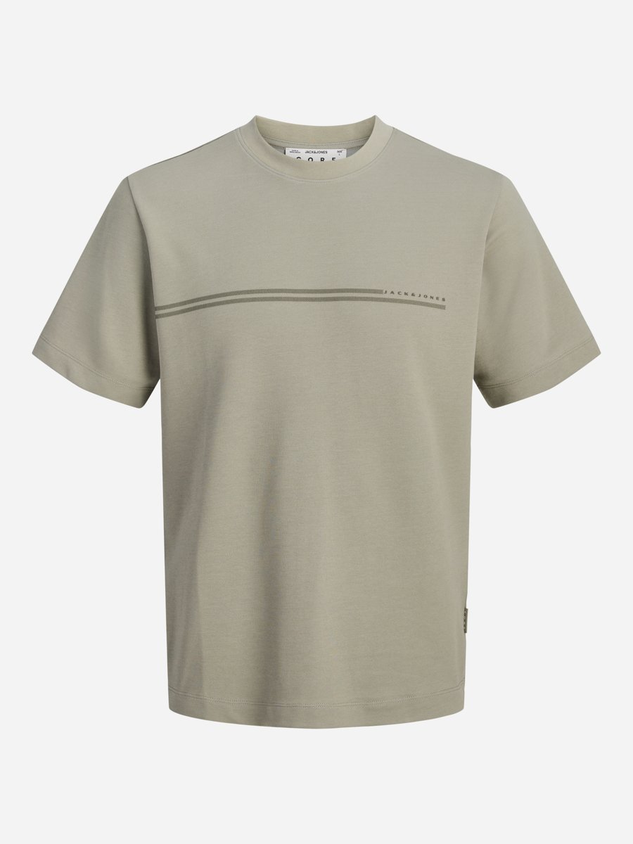 Khaki Chest Brand Crew Neck T-Shirt