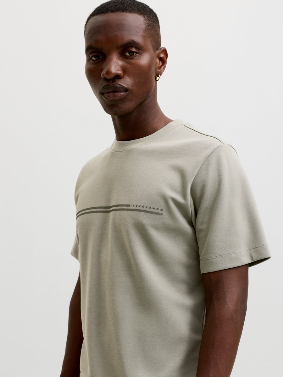 Khaki Chest Brand Crew Neck T-Shirt