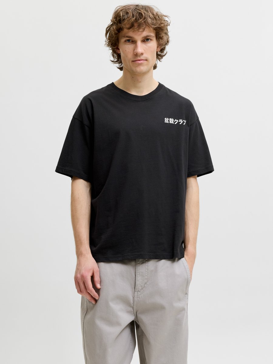 Black Graphic Print Cotton T-Shirt
