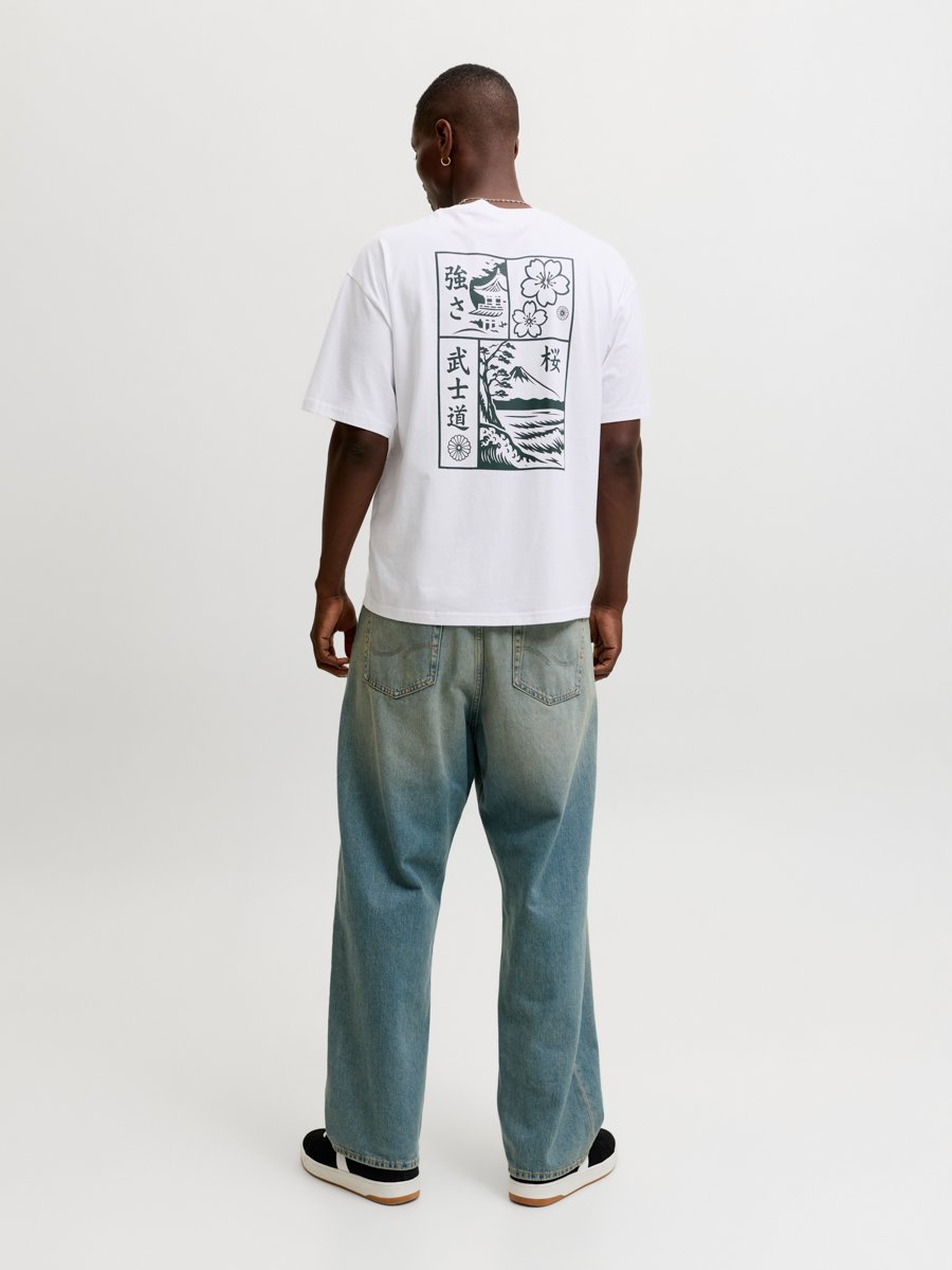 White Dropped Shoulder Crew Neck T-Shirt