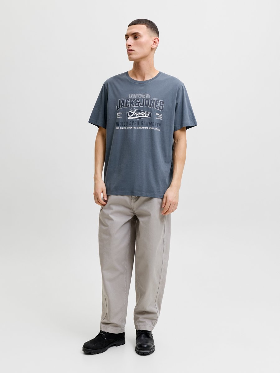 Charcoal Logo Graphic Round Neck T-Shirt
