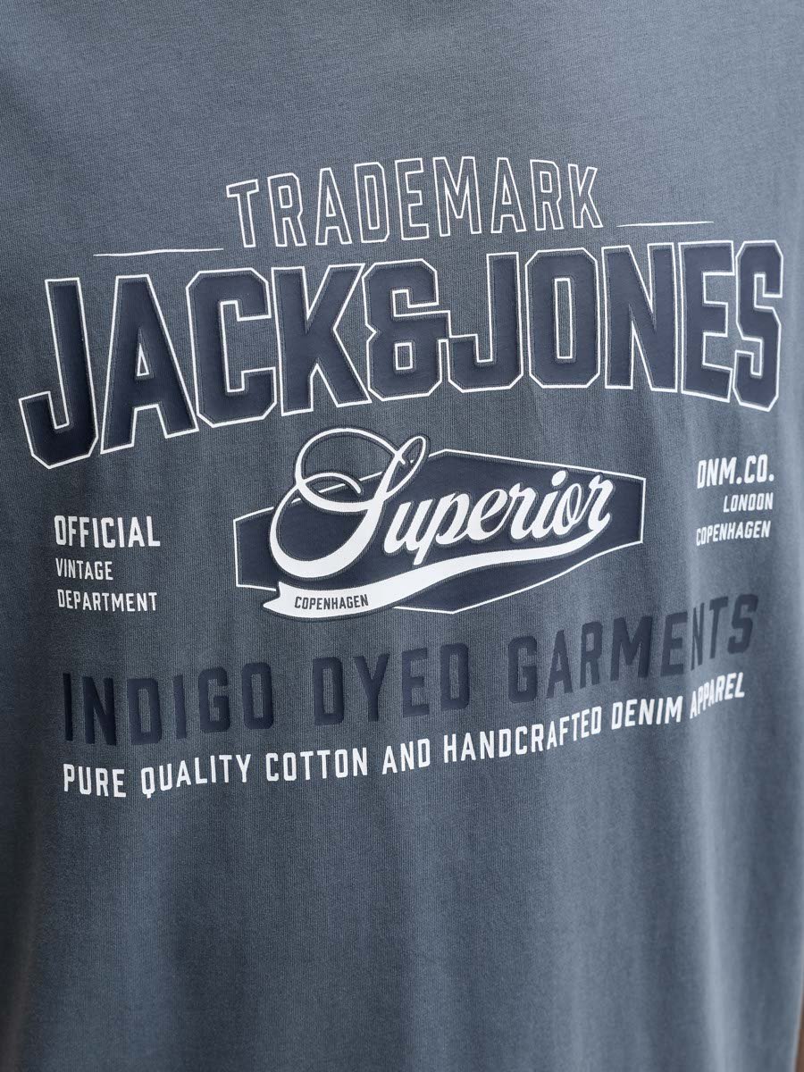 Charcoal Logo Graphic Round Neck T-Shirt