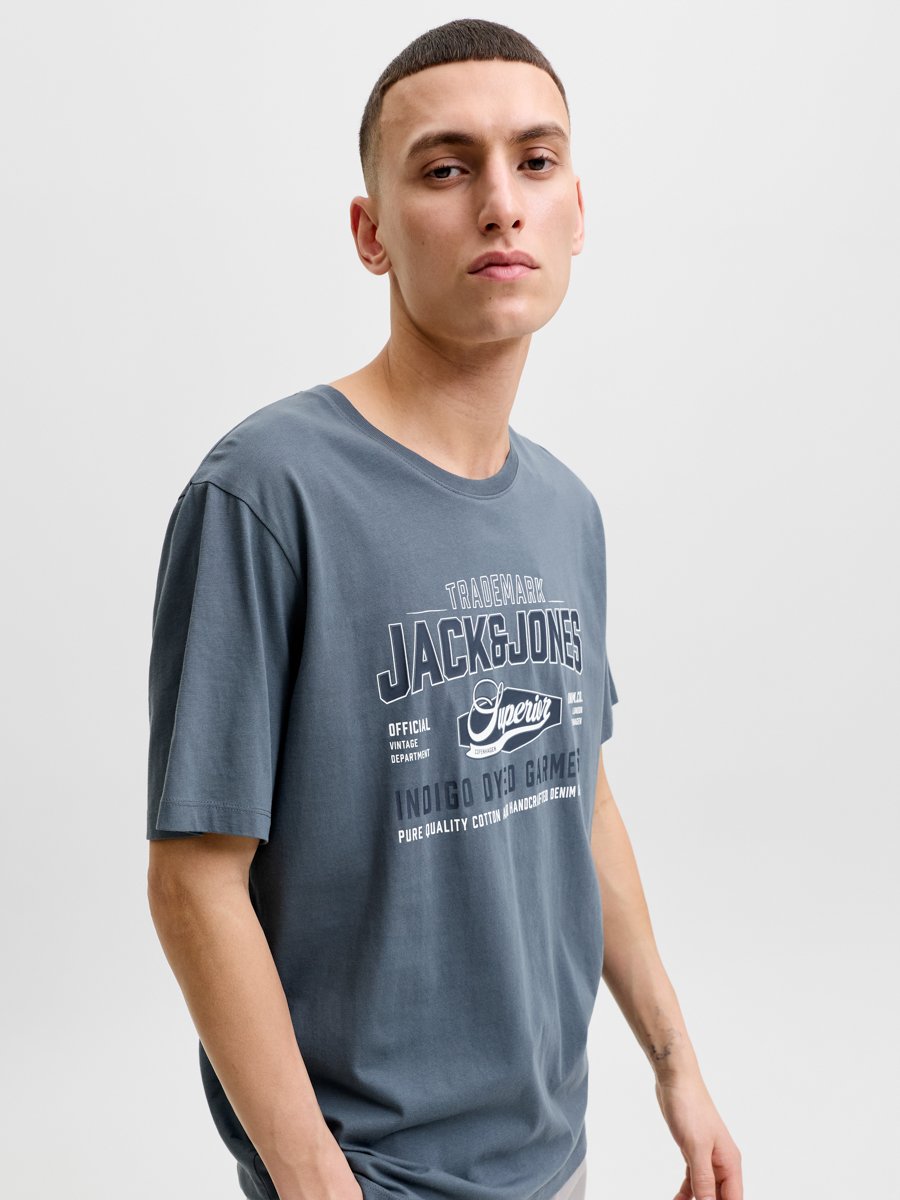 Charcoal Logo Graphic Round Neck T-Shirt