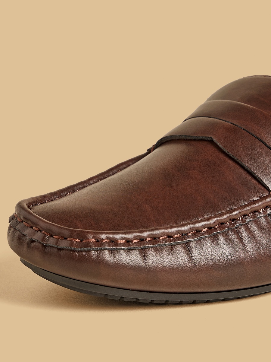 Textured Slip-On Moccasins