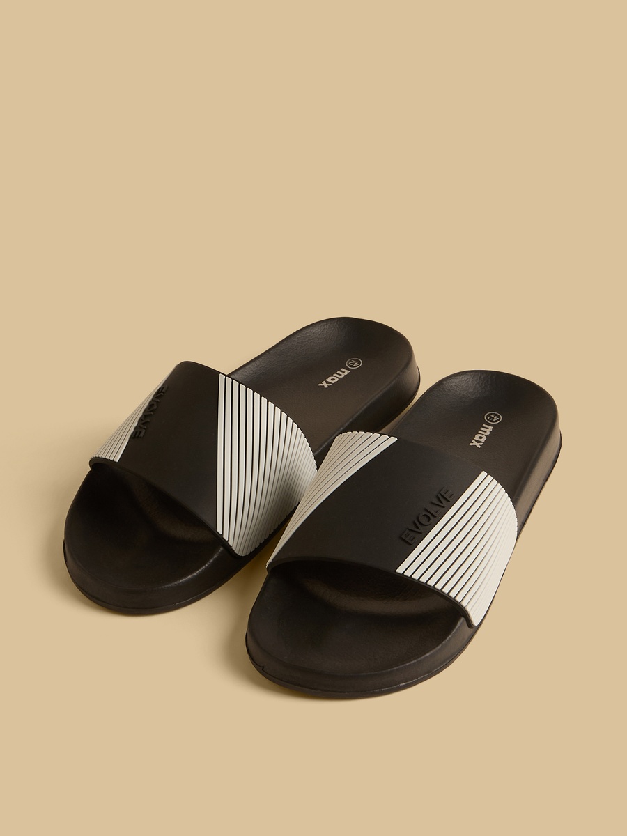 Text Embossed Beach Slides