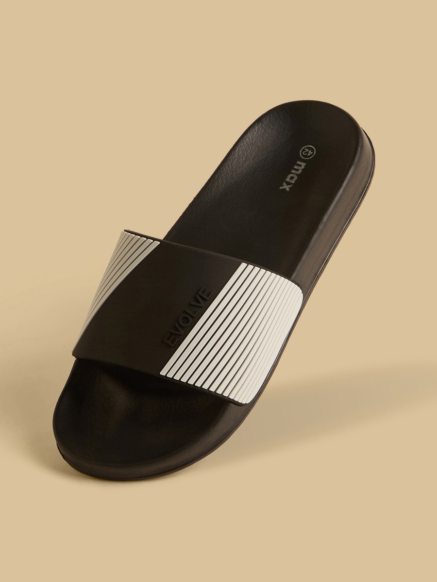Text Embossed Beach Slides