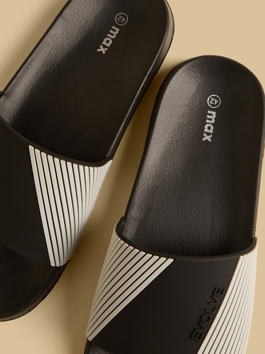 Text Embossed Beach Slides