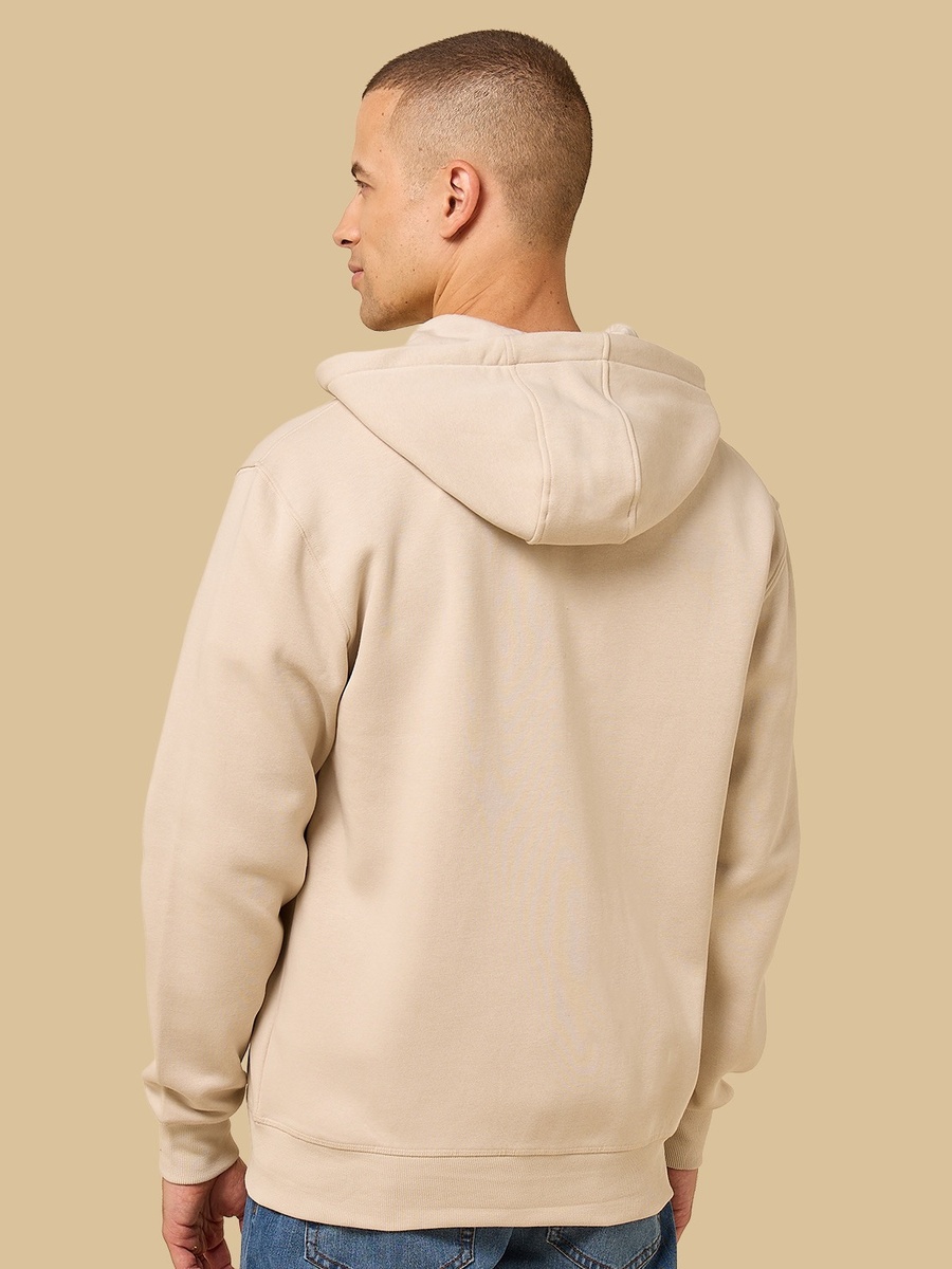 Relaxed Fit Zip Through Hoodie with Kangaroo Pocket
