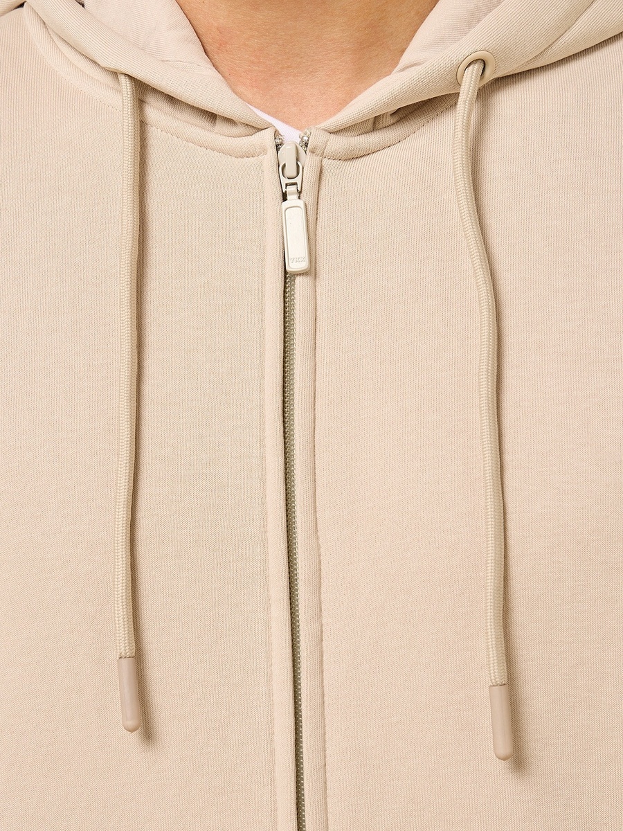 Relaxed Fit Zip Through Hoodie with Kangaroo Pocket