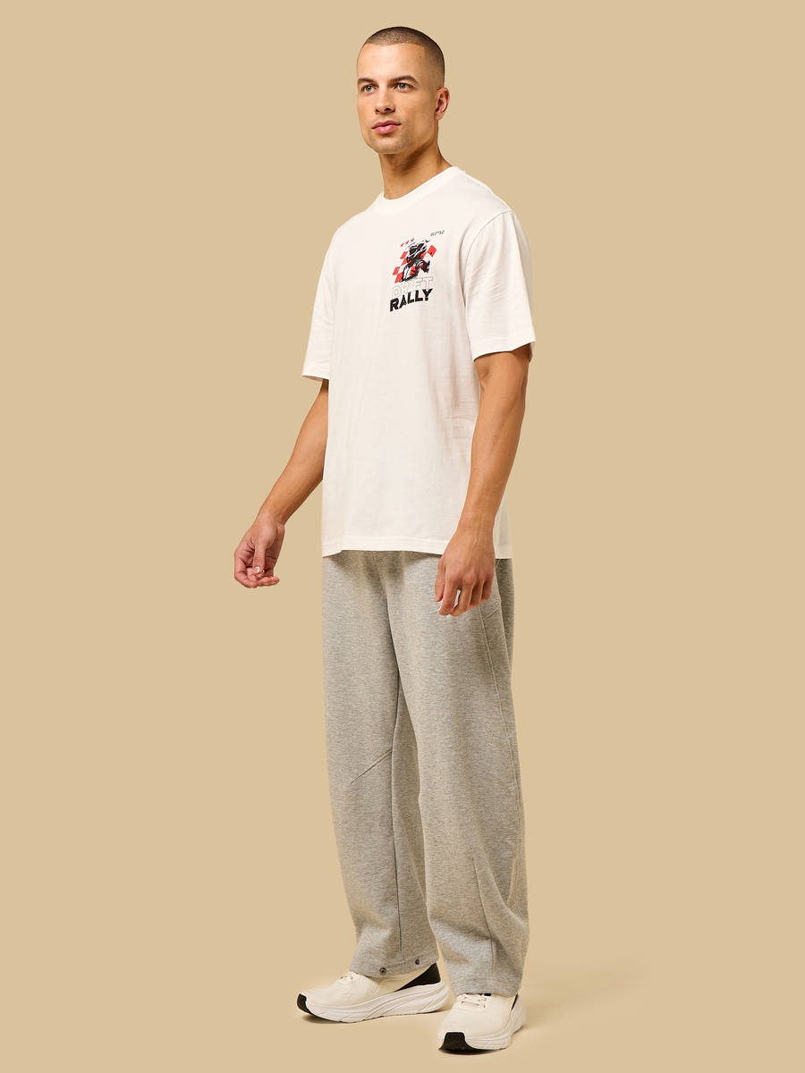Panelled Oversized Joggers with Snap Button Hem