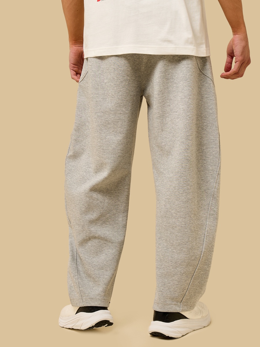 Panelled Oversized Joggers with Snap Button Hem