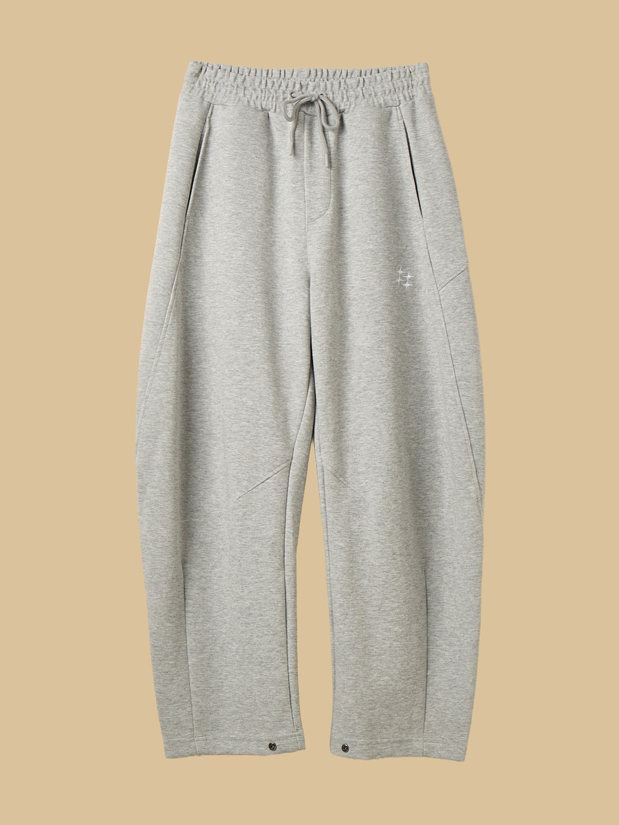 Panelled Oversized Joggers with Snap Button Hem
