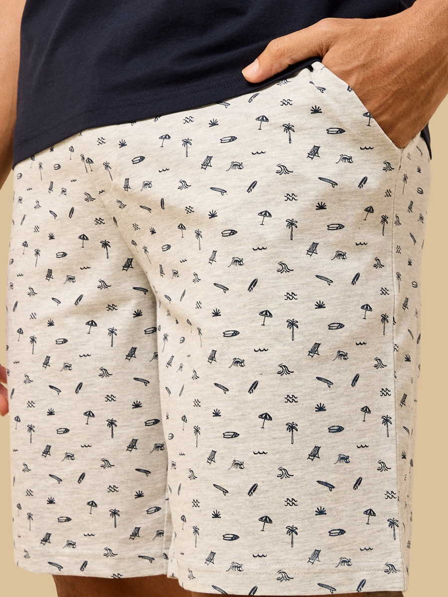 Printed Sleeveless Shorts Set