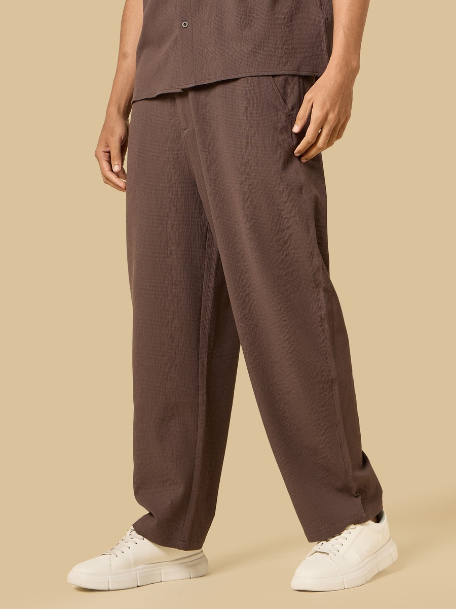 Crickled Relaxed Fit Pull-On Pants