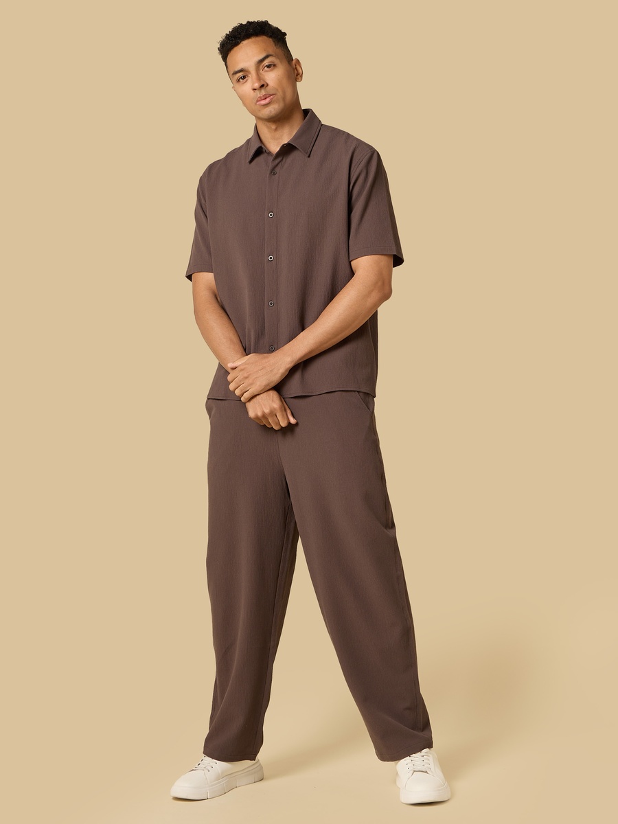 Crickled Relaxed Fit Pull-On Pants