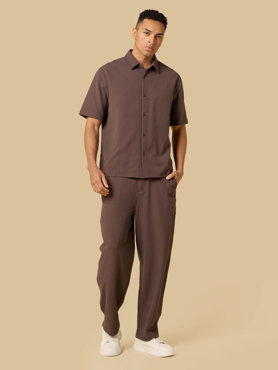 Crickled Relaxed Fit Pull-On Pants