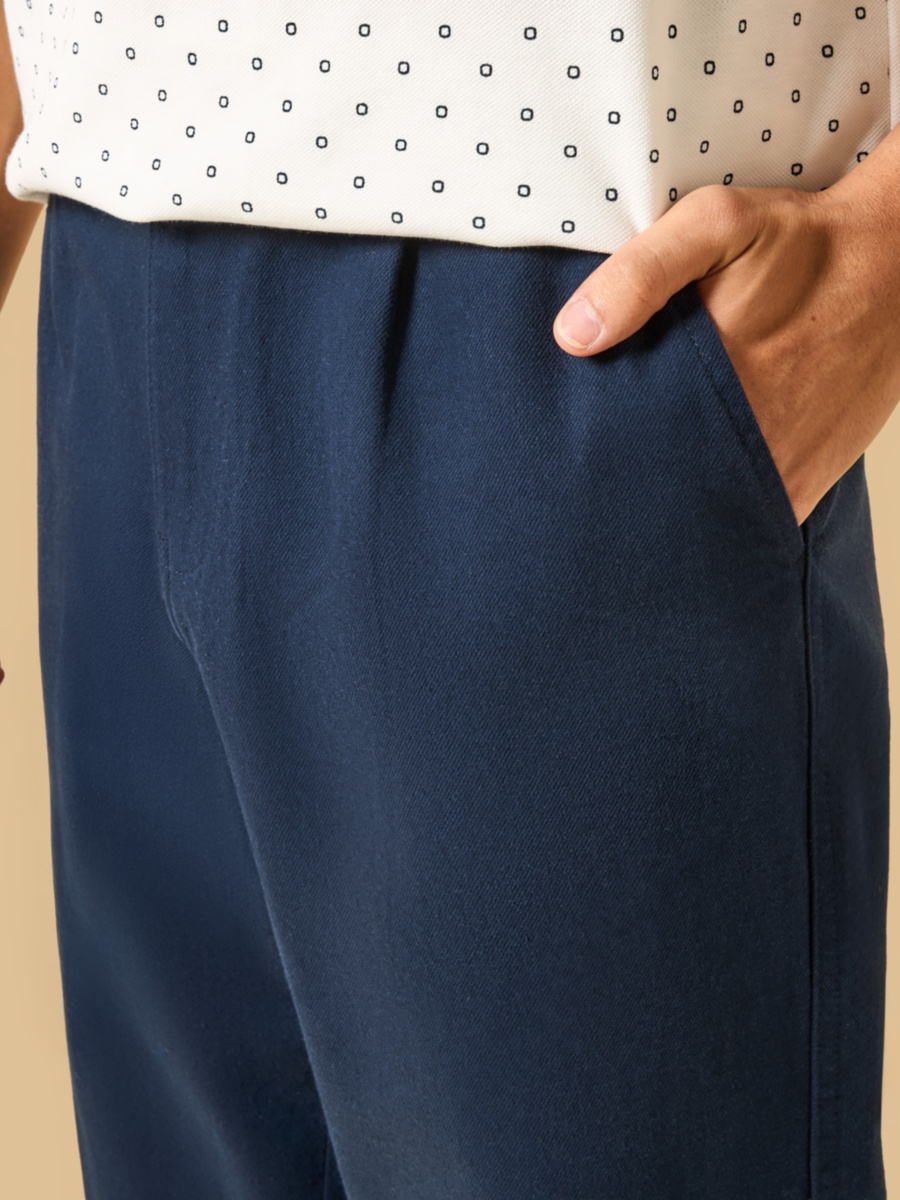 Textured Cotton Linen Twill Pants