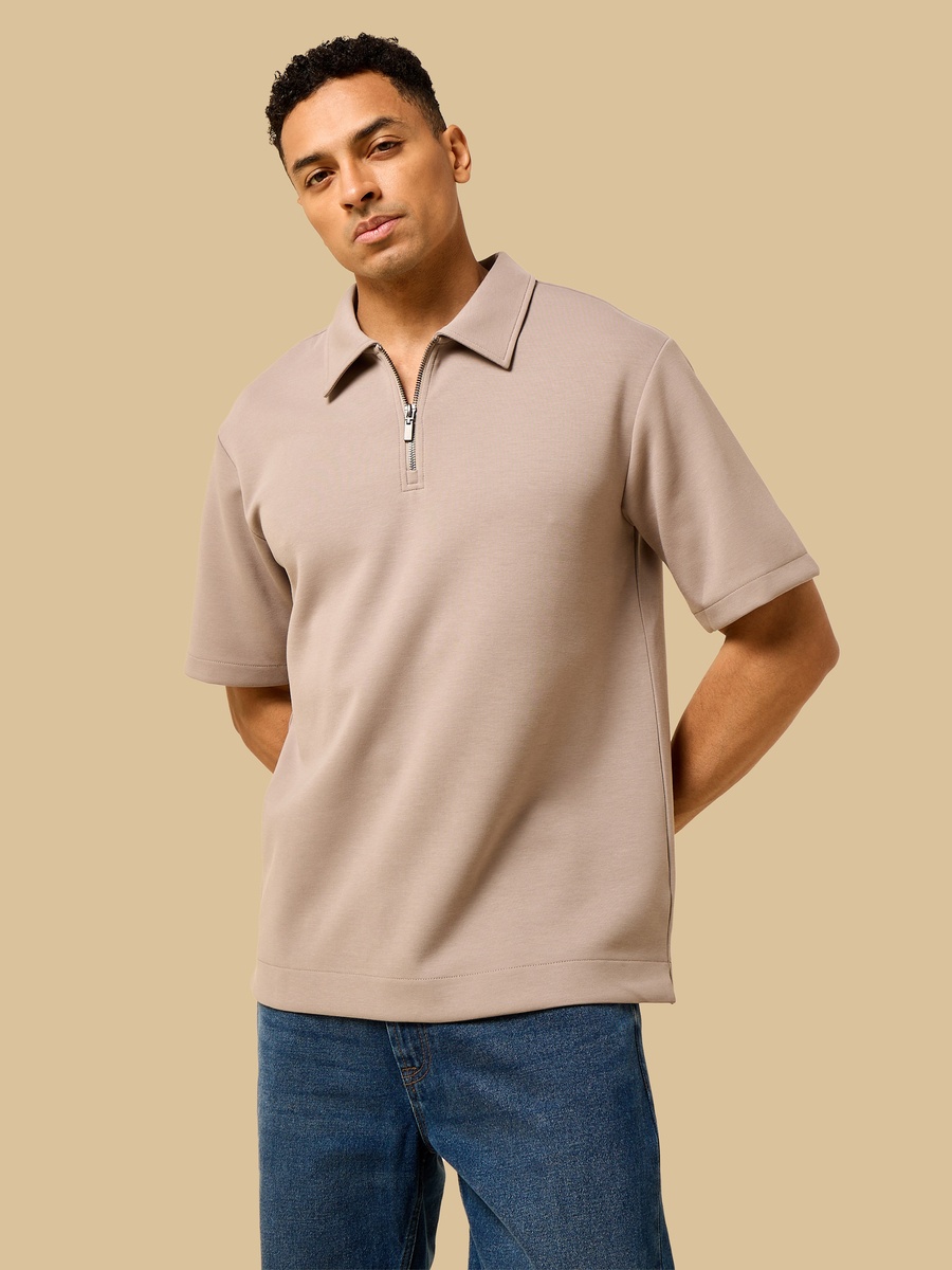 Textured Interlock Polo T-Shirt
