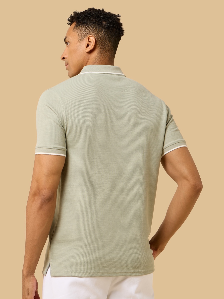 Textured Half-Zip Polo T-Shirt