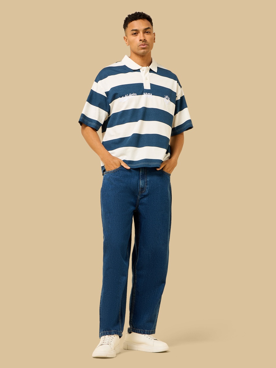 Striped Boxy Polo T-Shirt
