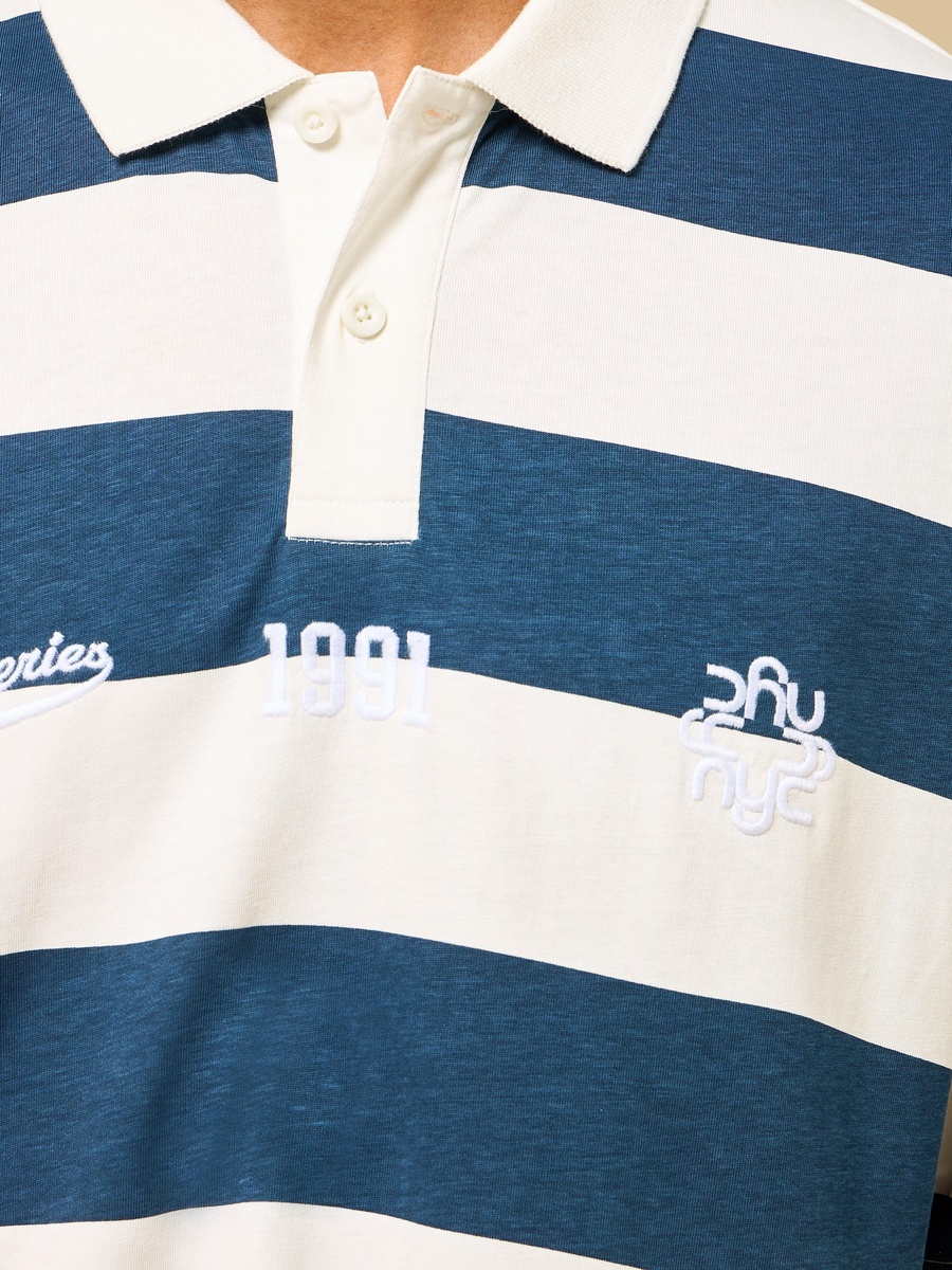 Striped Boxy Polo T-Shirt