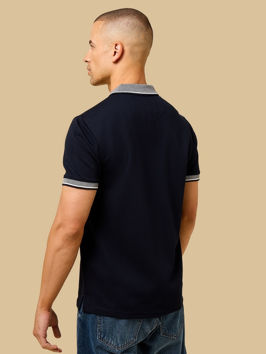 Herringbone Textured Polo T-Shirt
