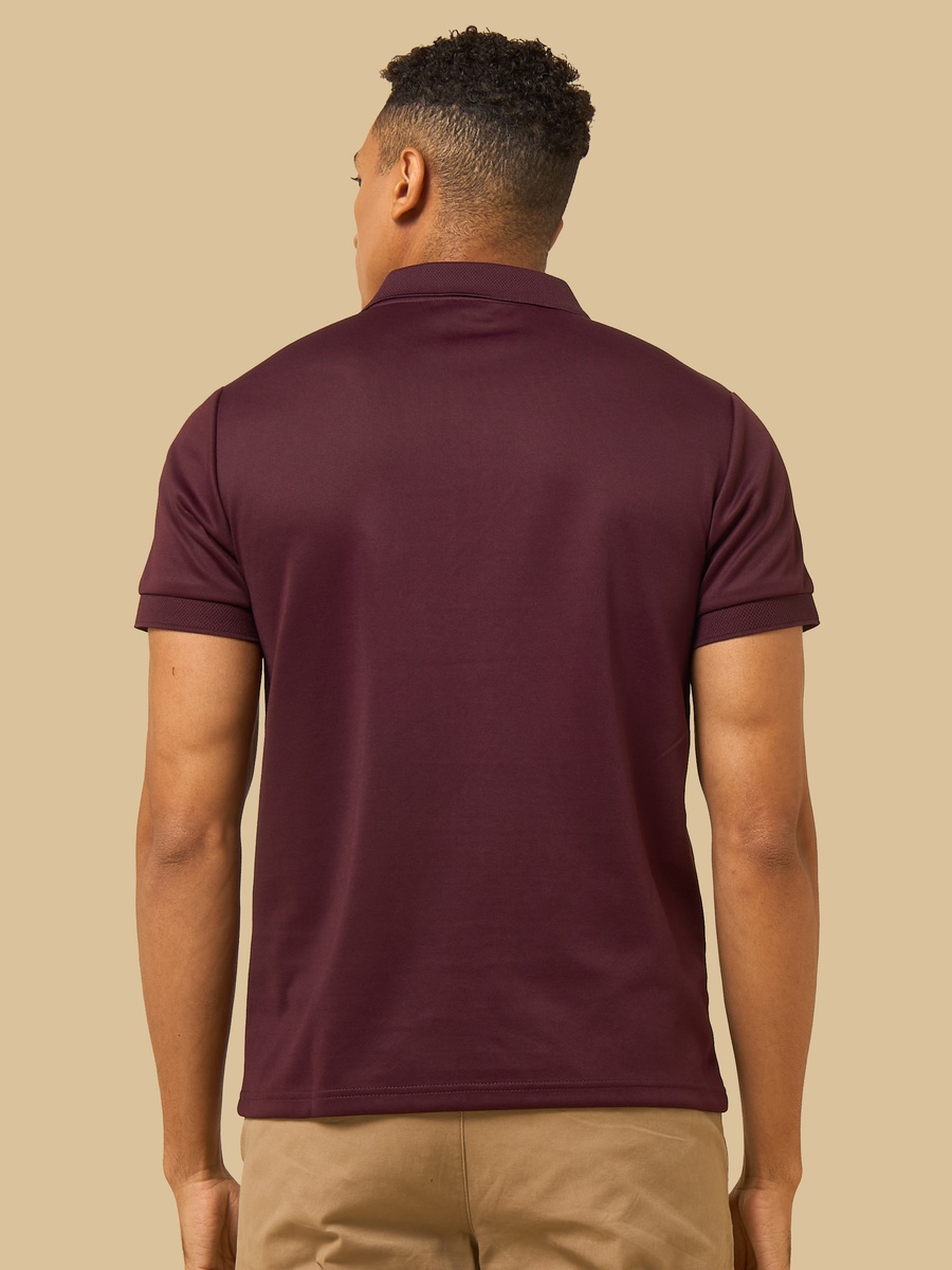 Textured Half Zip Pique Polo T-Shirt