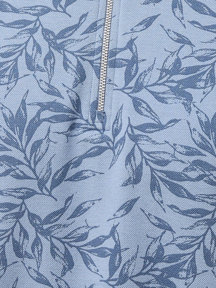 Leaf Print Polo T-Shirt