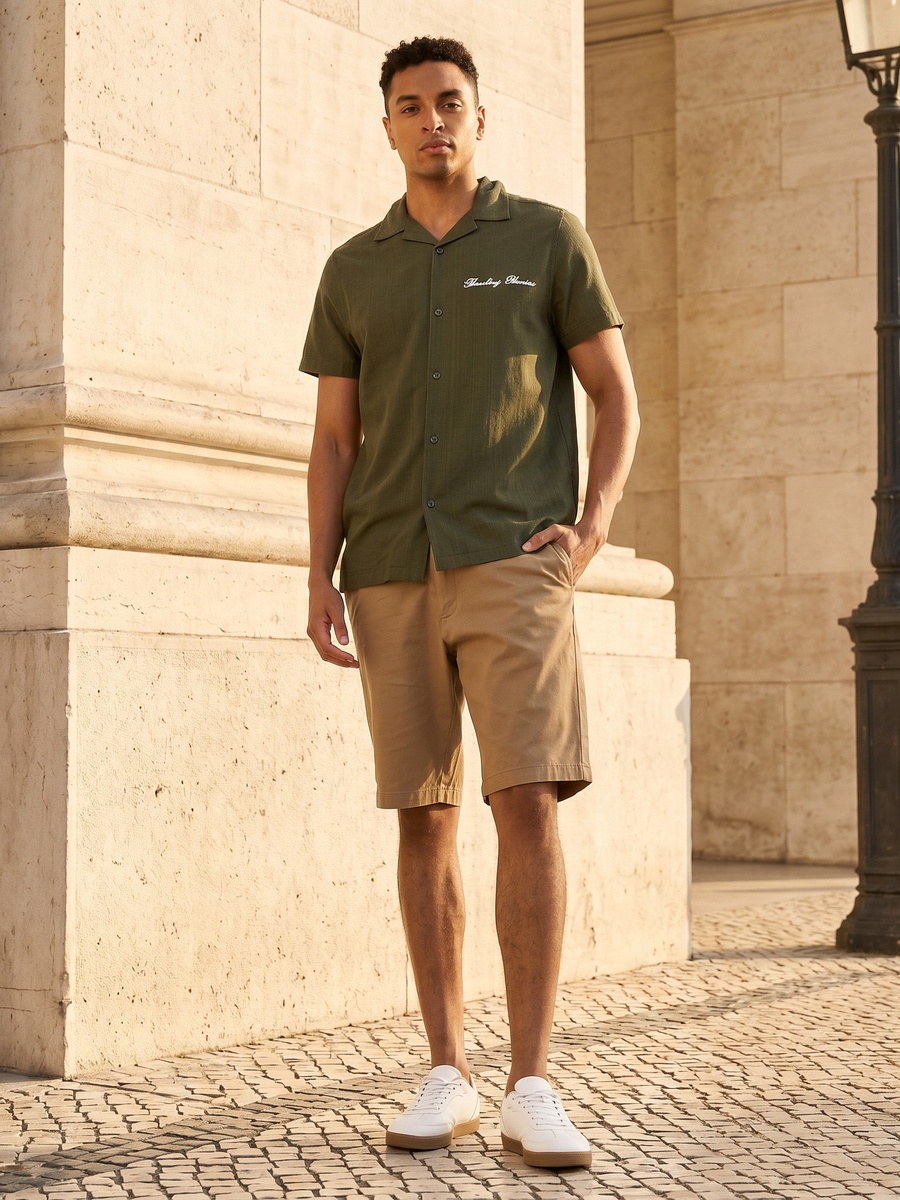Relaxed Fit Slogan Embroidered Shirt