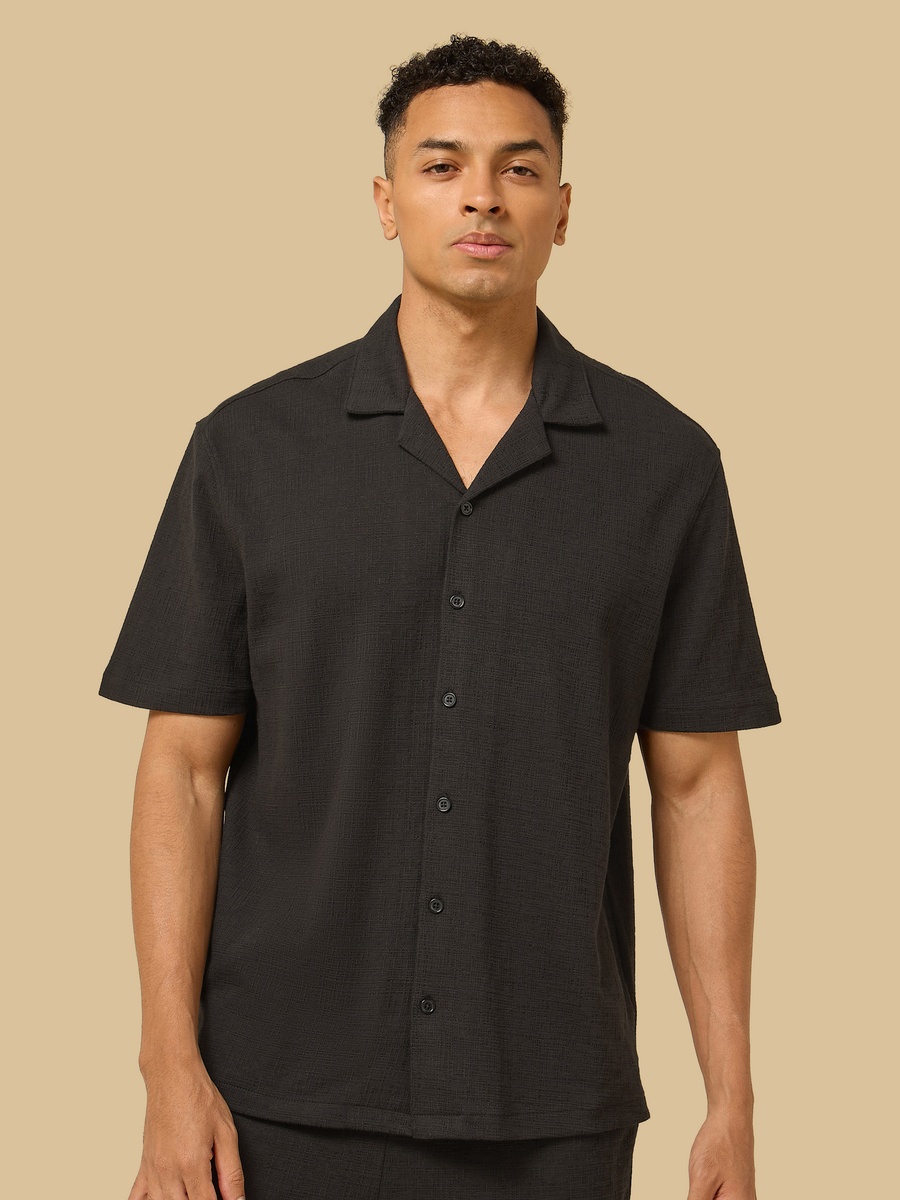 Textured Resort Collar Shirt