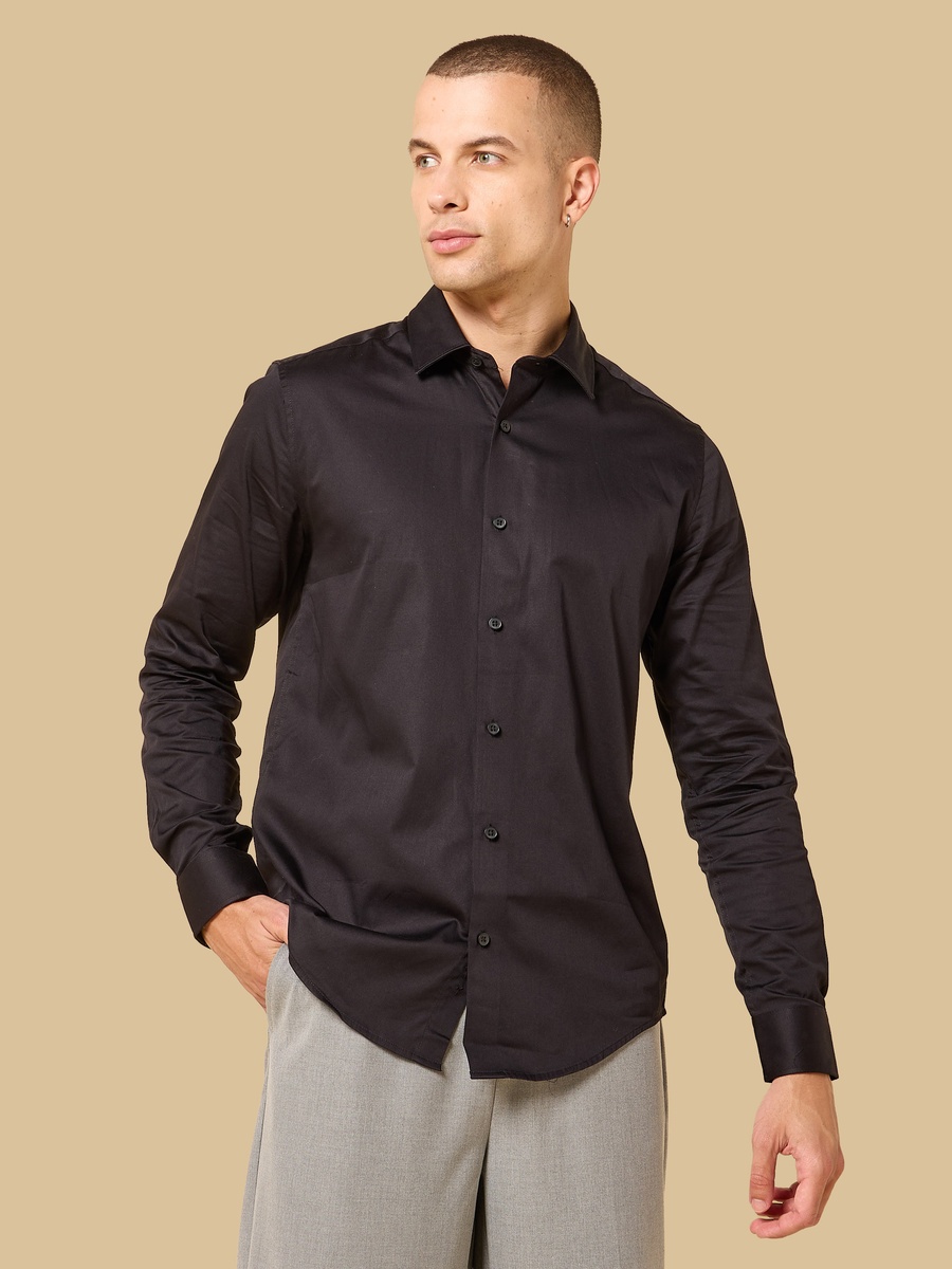 Regular Fit Satin Stretch Shirt