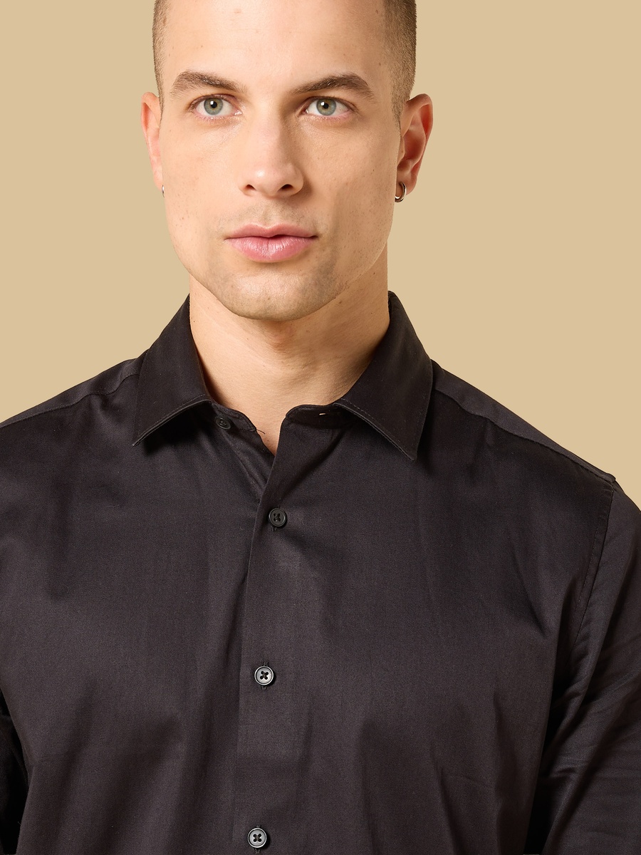 Regular Fit Satin Stretch Shirt