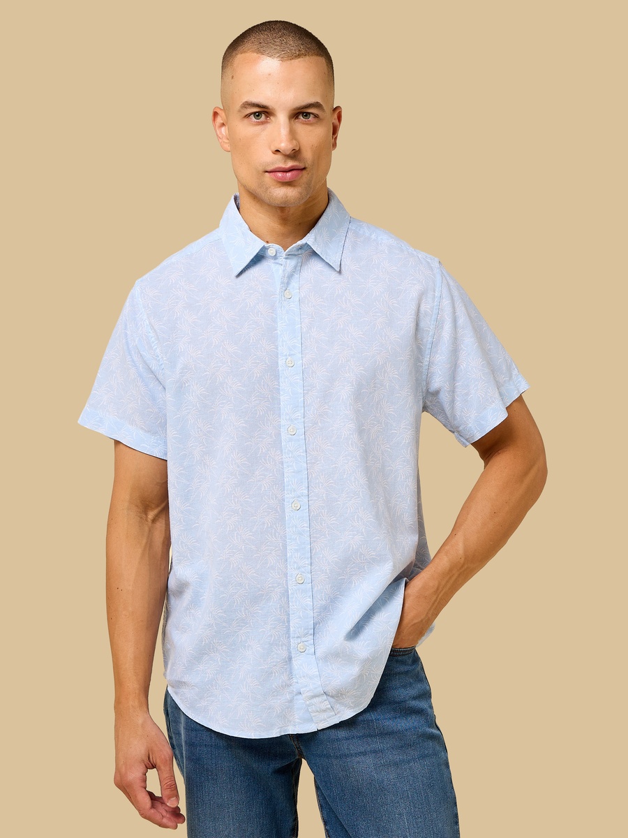 Printed Linen Blend Shirt