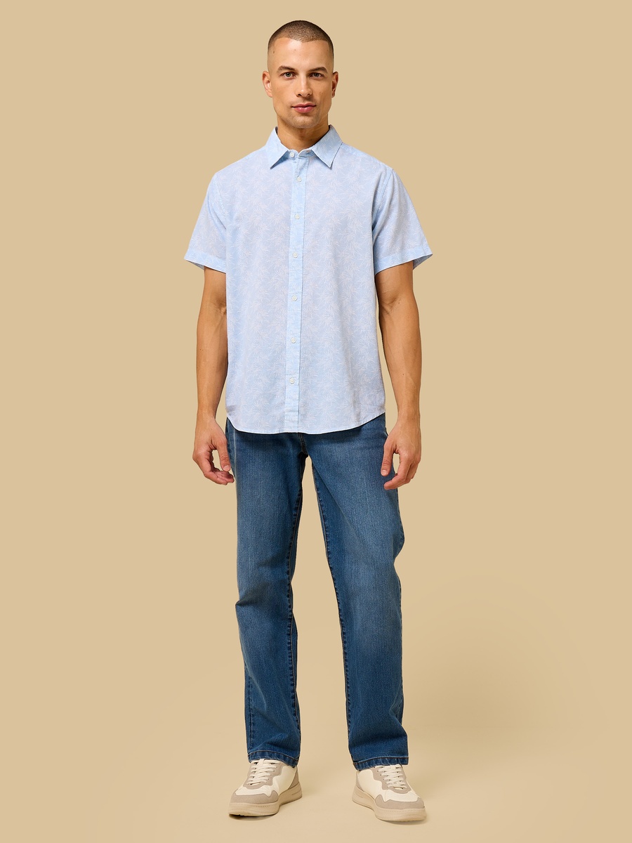 Printed Linen Blend Shirt