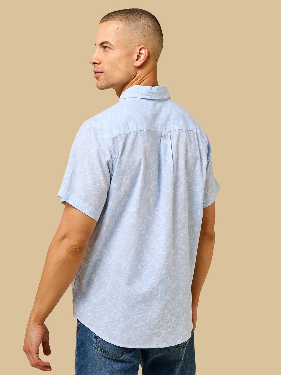 Printed Linen Blend Shirt