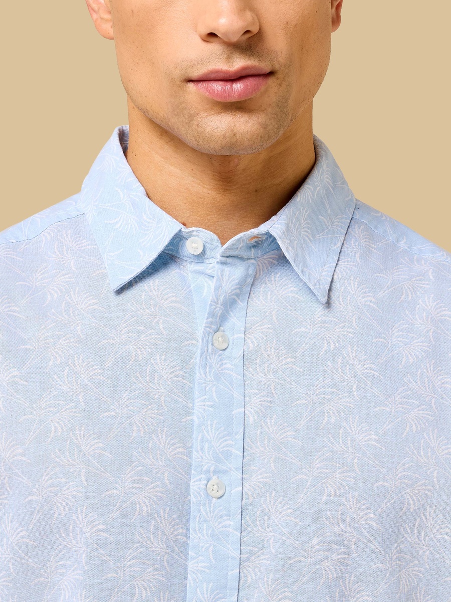 Printed Linen Blend Shirt