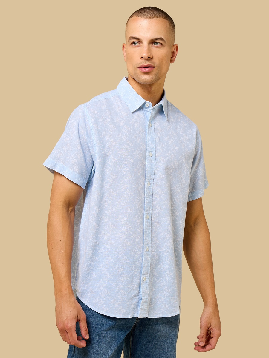 Printed Linen Blend Shirt