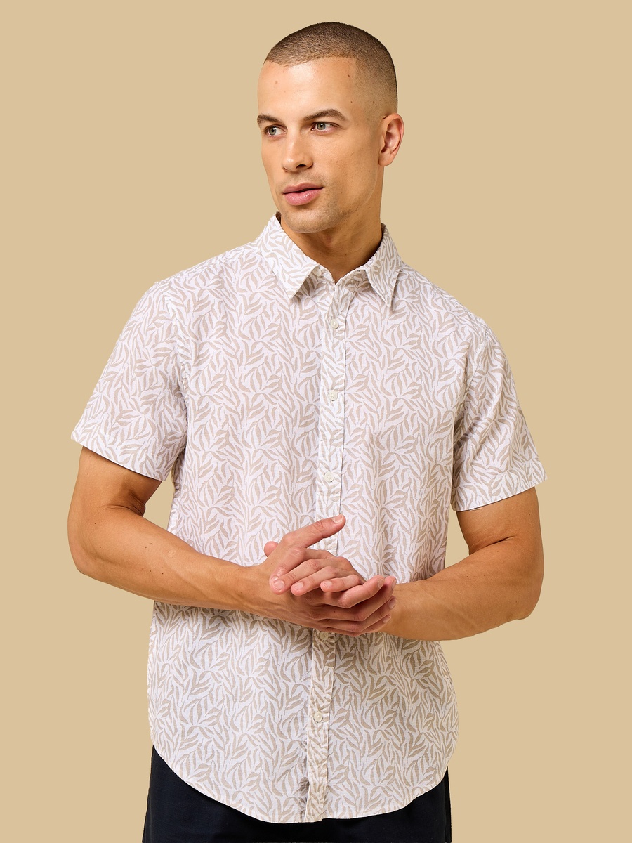 Printed Linen Blend Shirt