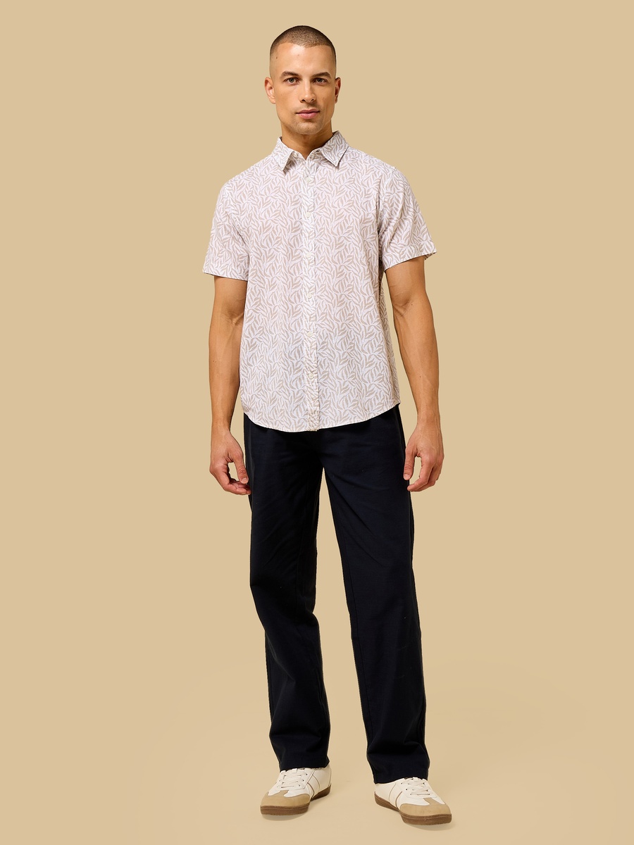 Printed Linen Blend Shirt