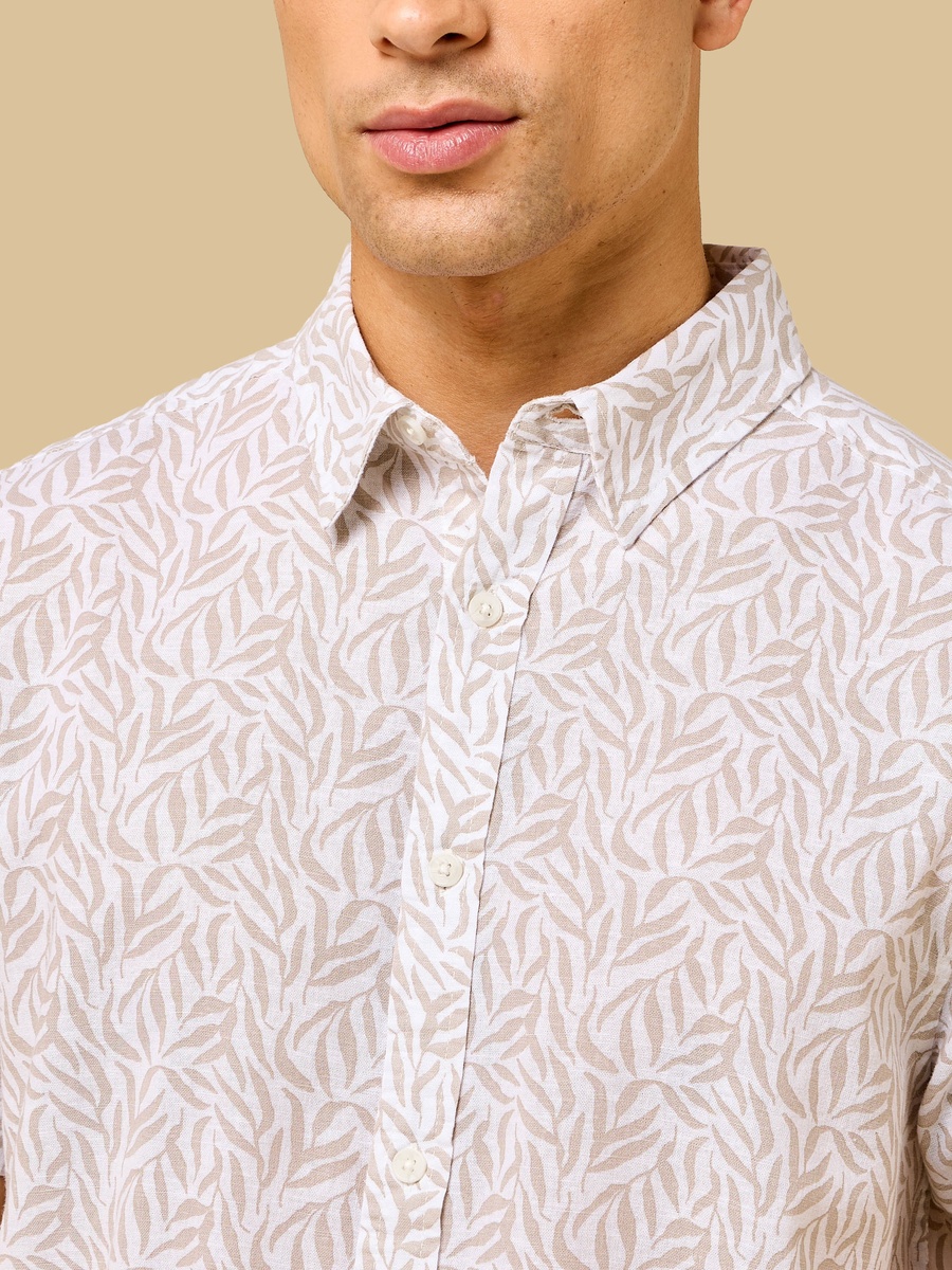 Printed Linen Blend Shirt