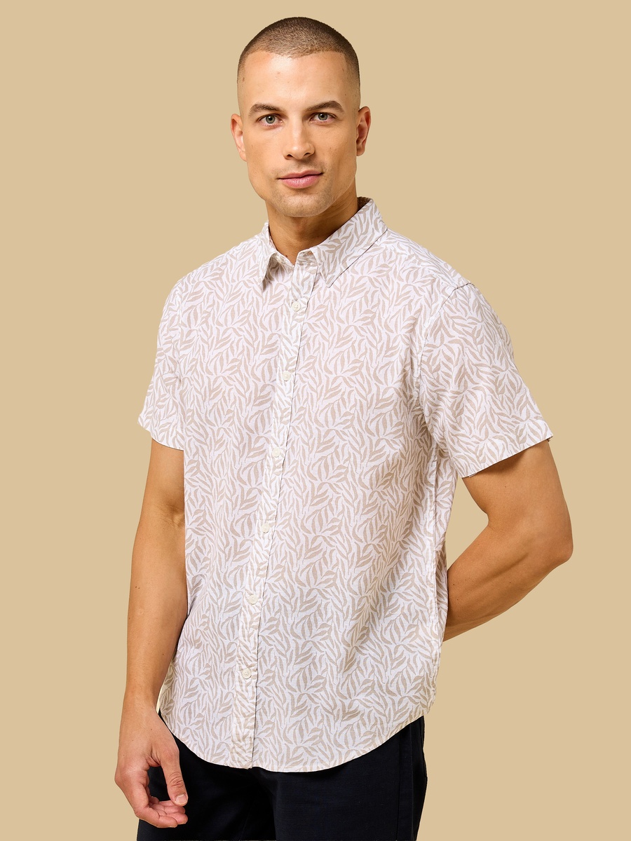 Printed Linen Blend Shirt