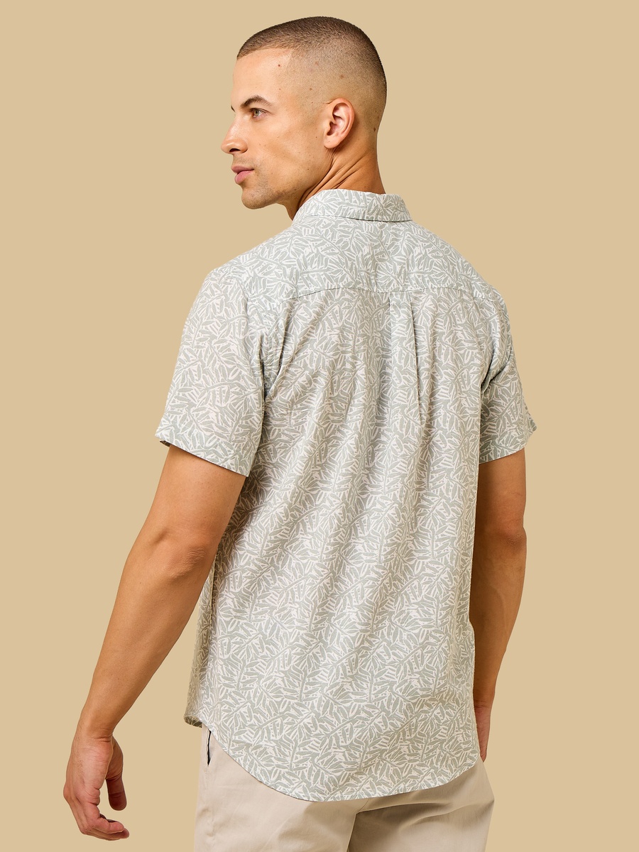 Printed Linen Blend Shirt
