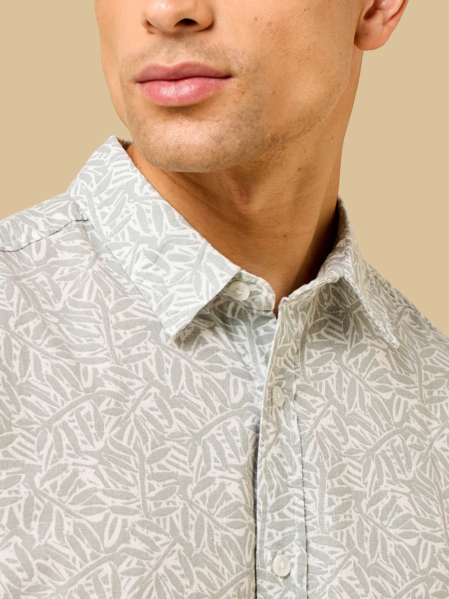 Printed Linen Blend Shirt