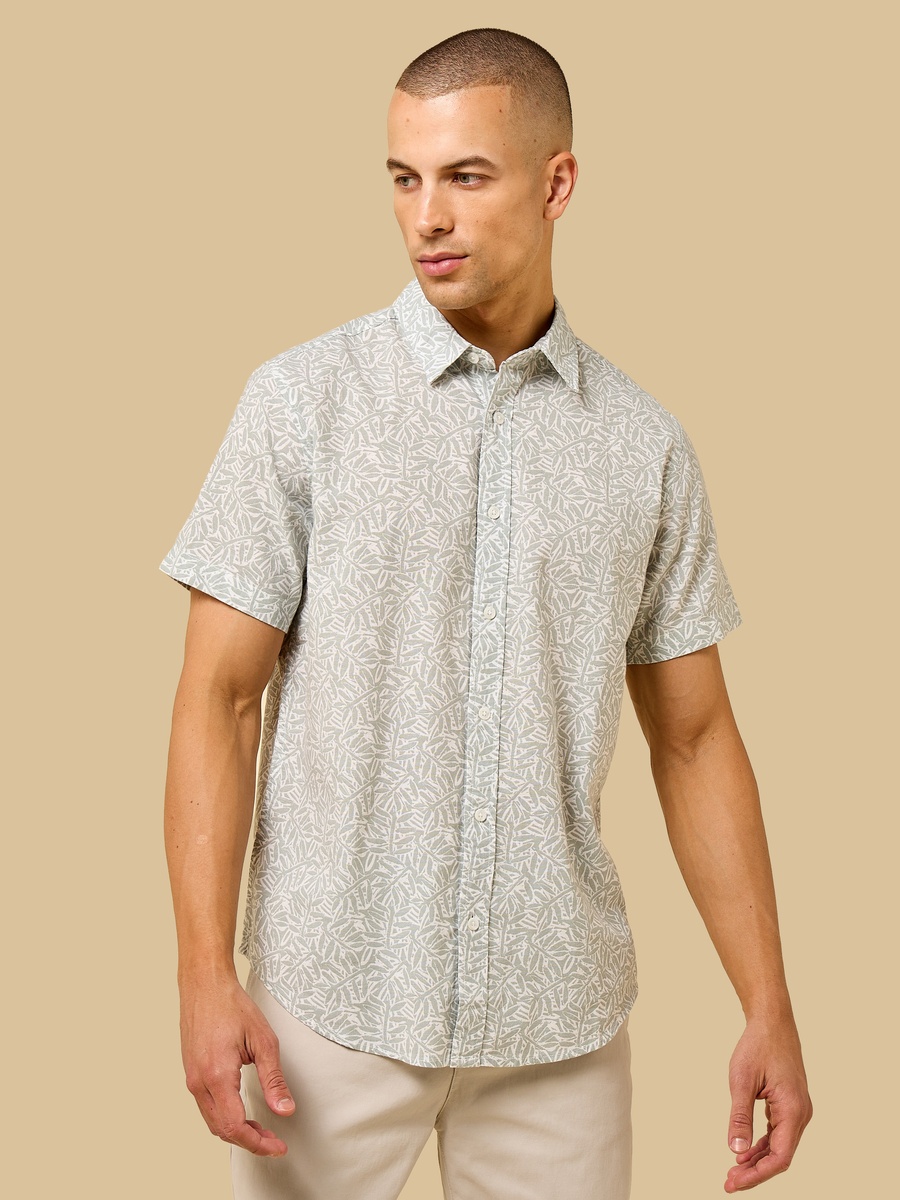 Printed Linen Blend Shirt