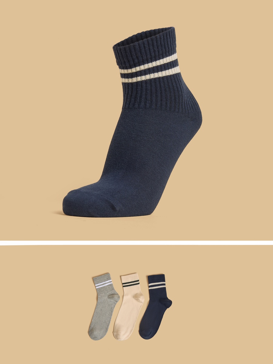 Pack of 3 - Striped Ankle Length Socks