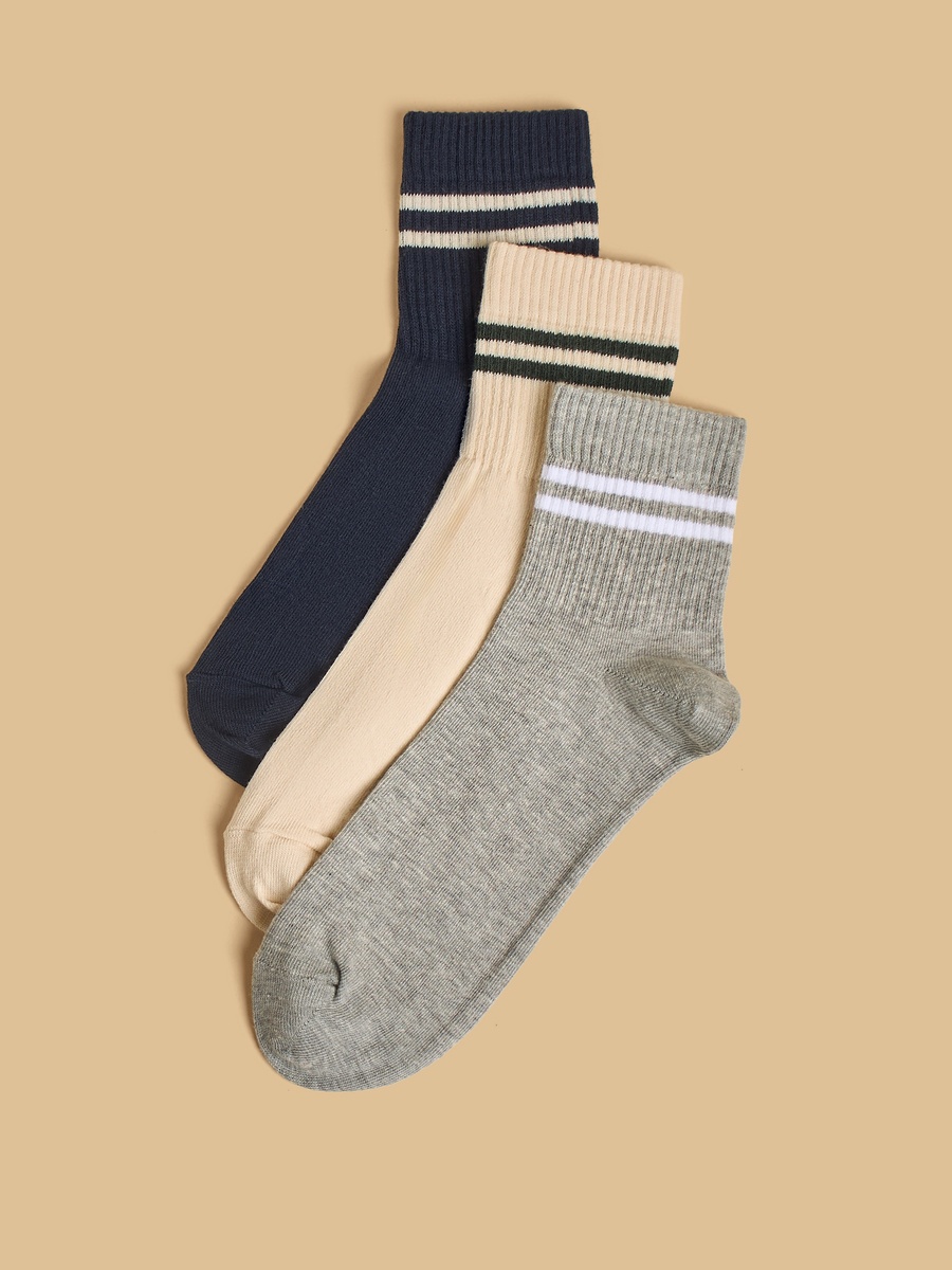 Pack of 3 - Striped Ankle Length Socks