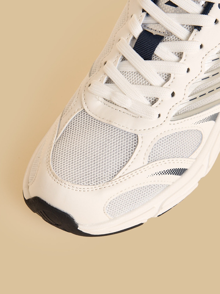 Panelled Sports Shoes with Lace-Up Closure